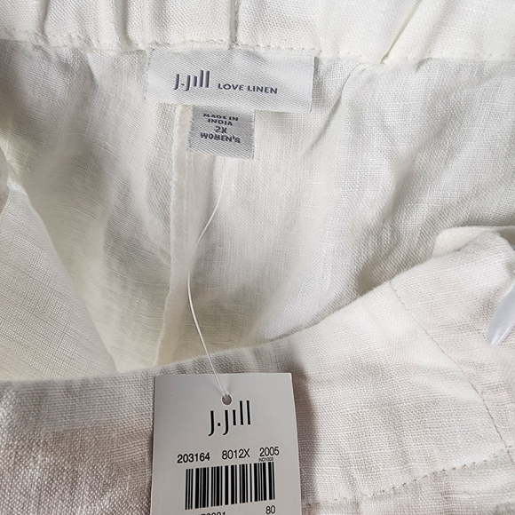 NWT J Jill White 100% Linen Wide Leg Pants Size 2X - Picture 5 of 6
